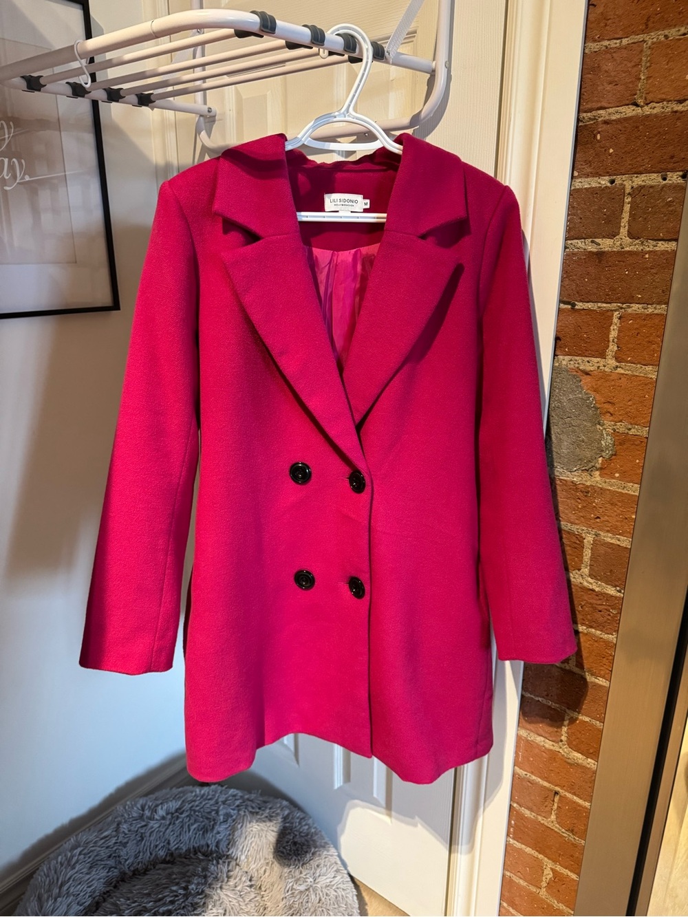 Women's Double-Breasted Pink Coat